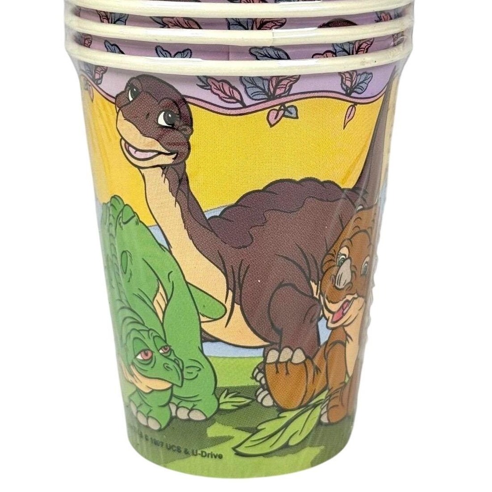 Vintage Land Before Time Littlefoot Birthday Party Hot Cold Cups Supplies 8 ct